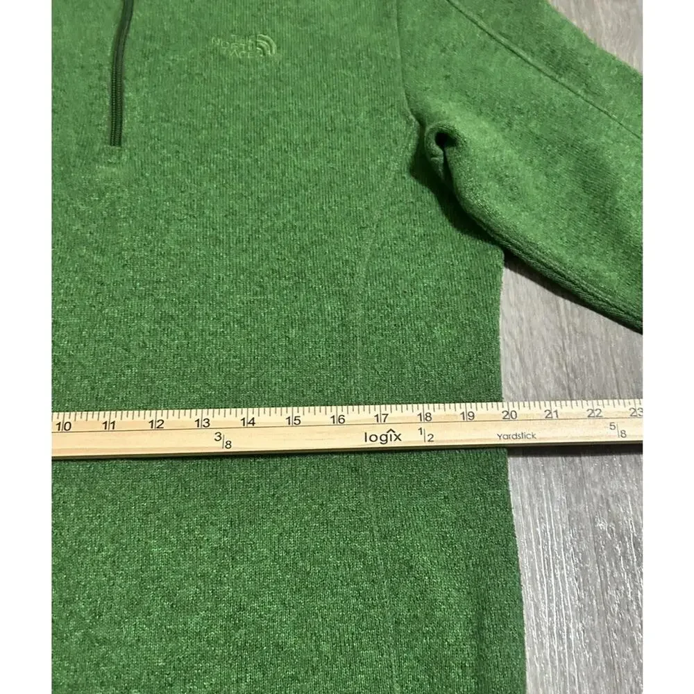 The North Face Gordon Lyons Mens M Green Quarter Zip Sweater Knit Fleece Pullove